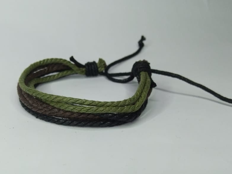 3 Strips Of Leather Bracelet