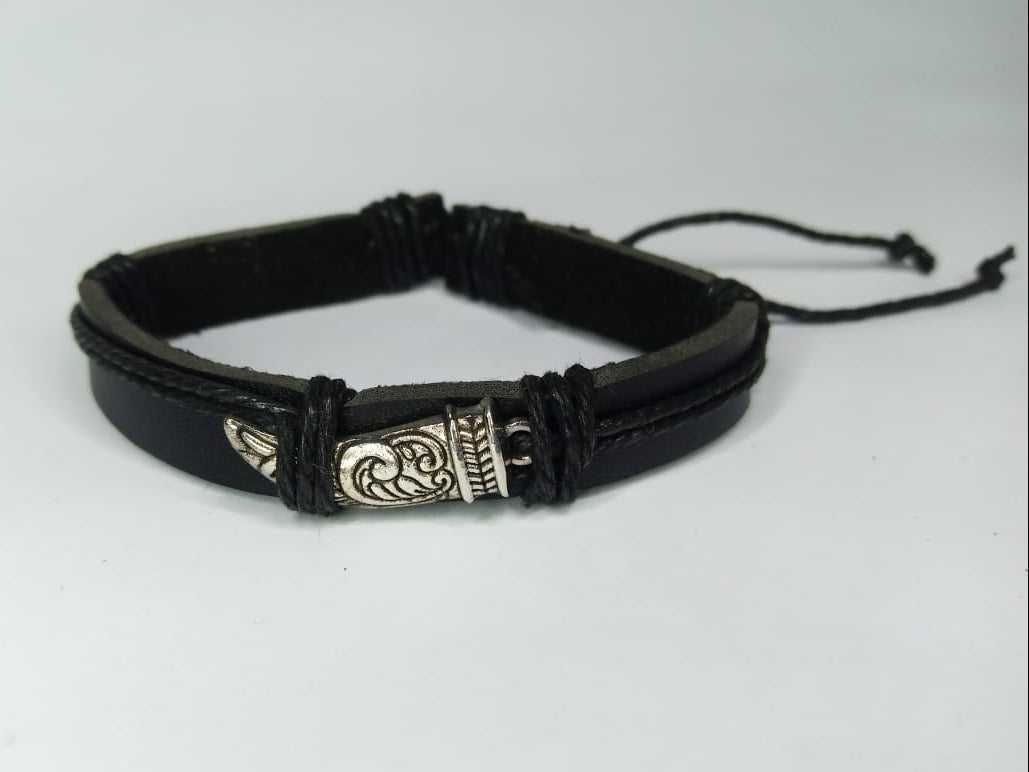 3 Strips Of Leather Bracelet