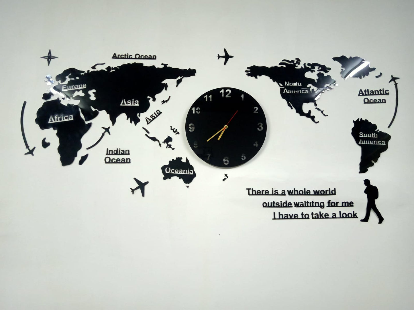 World Map Wall Clock